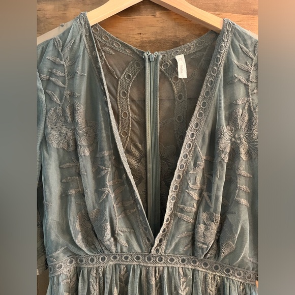 Free People Sheer Olive Dress - Picture 4 of 6